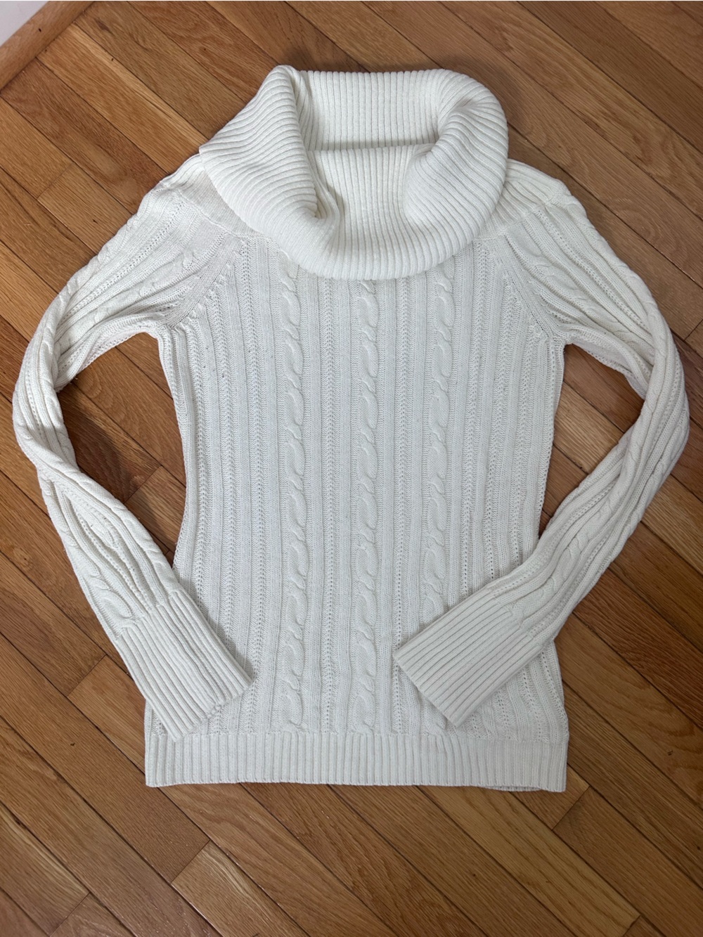 Duck Head Cable Knit Turtleneck Sweater - Cream Size XL